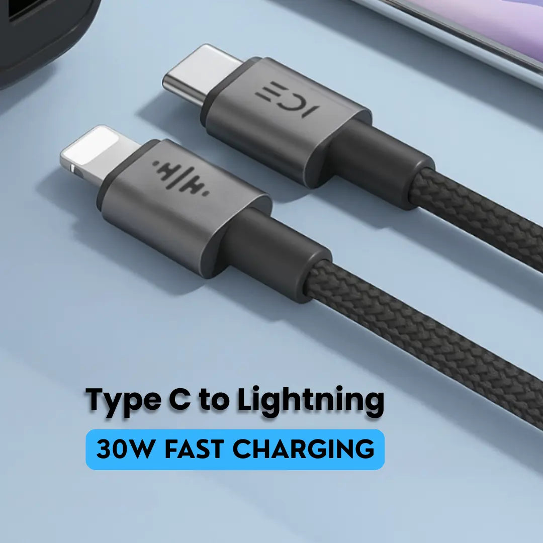 Type A-C + Type C-Lightning Cable