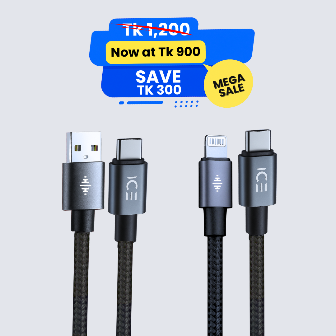 Type A-C + Type C-Lightning Cable