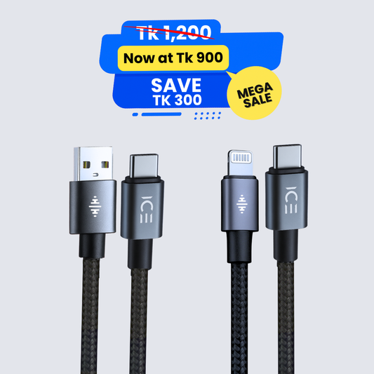 Type A-C + Type C-Lightning Cable