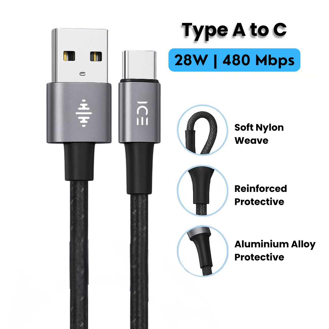 Type A-C + Type C-Lightning Cable