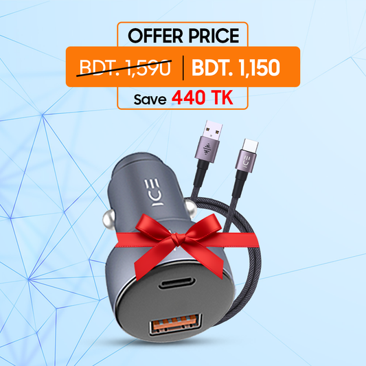 Car Charger 48W + Type A-C Cable